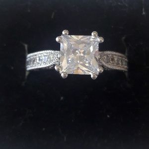 925 sterling silver white sapphire ring